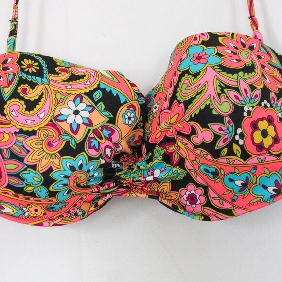 Victorias Secret Mix and Match Colorful Paisley Bandeau Bikini Top 36D - Picture 4 of 6